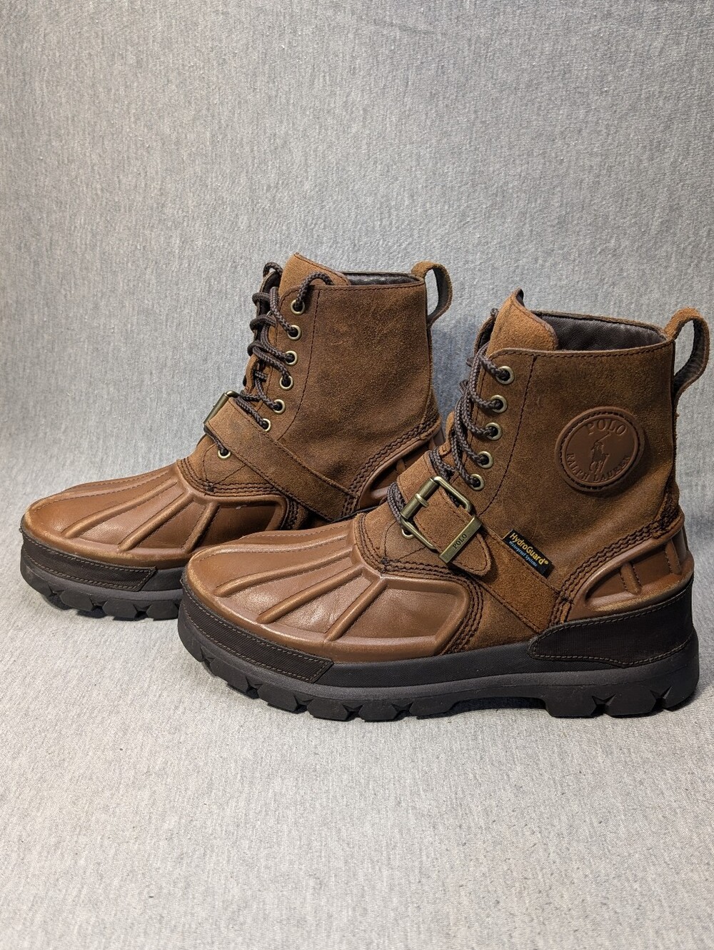 Polo Ralph Lauren Oslo High Duck Boots Men's 9D Brown Leather Waterproof